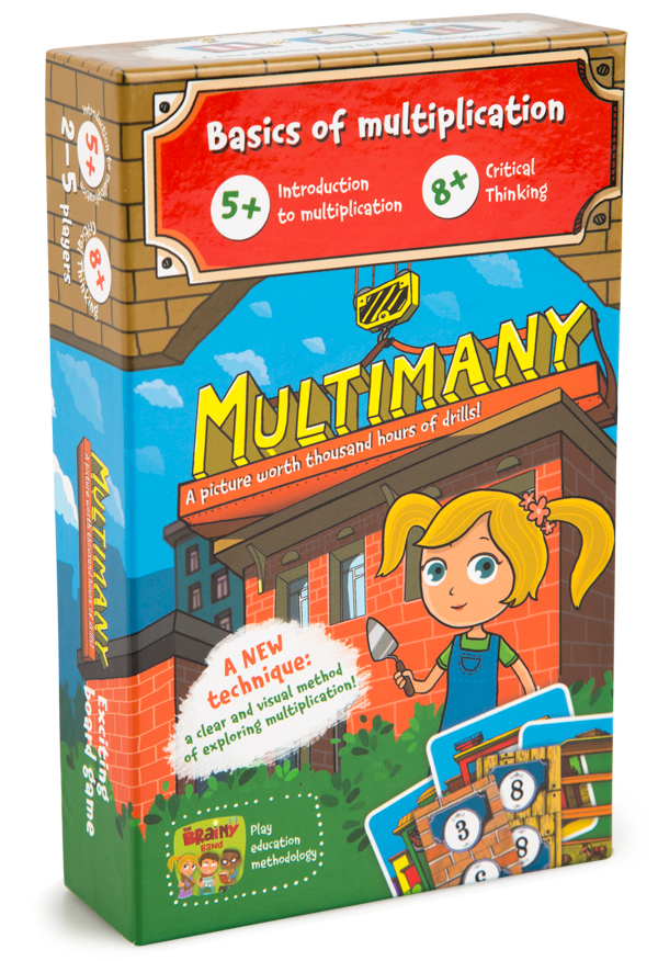 Multimany multiplication game, 5+/8+ age
