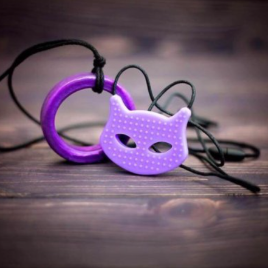 CAT necklace (PINK AND PURPLE)